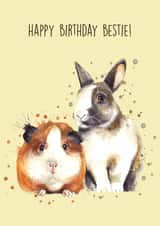 Cute Birthday Card - Happy Birthday Bestie! created by Splatterworks