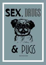 Funny Birthday/Anniversary Card For Significant Other/Friend - Dog Lover - Pugs created by CP Sketches