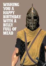 Skyrim Whiterun Guard Birthday Belly Full of Mead Funny Nerdy created by Scott Harris