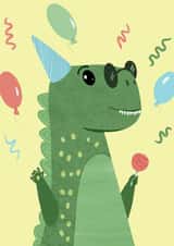 Greeting Card With a Cute Dino For a Child's Birthday created by Aliya Runte