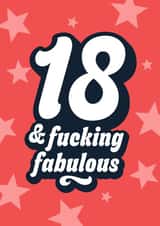 Funny 18 and fucking fabulous eighteen birthday card created by Blush & Blossom