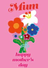 Mother’s Day - wonderful Mum - bunch of flowers created by Heather Morgan Illustration