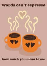 Cute Valentine’s Day Card to Espresso your love - for someone who loves a brew created by Heather Morgan Illustration