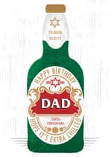 Classic birthday card - Dad -  beer bottle created by 0nly Me!