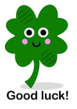 Cute good luck card - four leaf clover created by Little Pig Jewellery Design