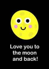 Cute Anniversary card for the one you love - love you to the moon and back created by Little Pig Jewellery Design