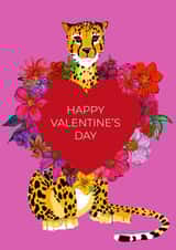 Leopard Valentines Day card. Happy Valentine’s Day created by Marcella Wylie