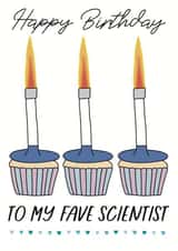 Clever birthday card for your fave scientist - Bunsen burner - scientist created by Zoë Nash