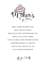 Mother's Day Card - Happy Mother's Day - Mother's Day Poem created by Nicola Andrews