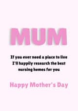 Funny nursing home card for Mother's Day created by KB Handmade Boutique