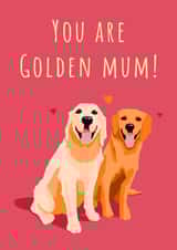 Cute Golden Retriever Mother's Day Card created by Dani Verbeeten