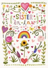 Pretty Birthday Card - Sister-in-law - Floral created by Love Lucy Illustration