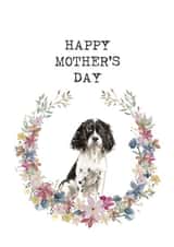 Cute Mother's Day card - Springer Spaniel - Wreath created by Audrey & Coco