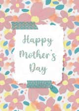 Happy Mother's Day Card - Scrapbooking Craft - Painted Flowers - Floral Pattern created by Slinkeee Illustration