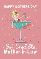Funny Gin-Credible Mother In Law Mother’s Day Card created by Running with Scissors