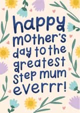 Cute mothers day card - greatest stepmum ever created by katie illustrated