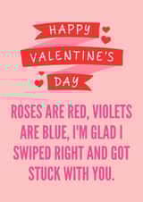 Funny Valentines Day card for couple that met on a dating webiste. created by My Touch