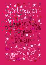 Cute Birthday Card - Gorgeous Girl Power - Cousin created by Paperlicious