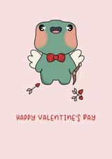 Happy Valentine’s Day Card | Adorable Frog Valentine’s Day card created by Natasha Ellis