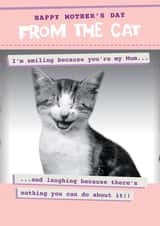 Funny from the Cat mother's day card - Laughing as there's nothing you can do! created by Quitting Hollywood