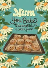 Heartfelt Mother’s Day card - Bake the world a better place created by Kasia Cards