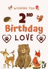 2nd Birthday Love - Cute Forest Animals created by Dara, Ceramic Scripture