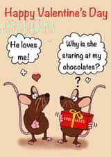 Cute Valentine's card, sharing chocolates created by Gary Jones