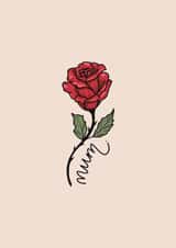 Rose card for mum created by Amy Rumble