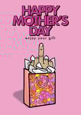 Rude Mother’s Day Card - Middle Finger Flower Gift Bag created by fyou cards