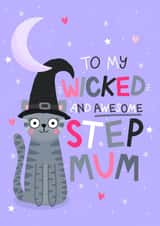 Wicked Step-Mum - Cute Cat Card For StepMum - Mother's Day - Bonus Mum Card created by Ludicrous Prints
