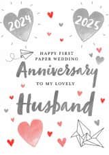 Cute Anniversary Card - Husband - 2025 - Paper created by Juniper and Rose Studio