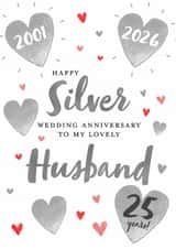 Cute Anniversary Card - Husband - 2026 - Silver created by Juniper and Rose Studio