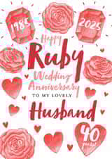 Cute Anniversary Card - Husband - 2025 - Ruby created by Juniper and Rose Studio