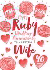 Cute Anniversary Card - Wife - 2026 - Ruby created by Juniper and Rose Studio