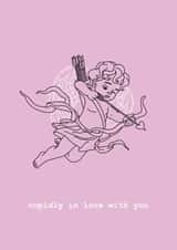 Adorable Cupid Valentines Card For Your Loved One - Stupidly In Love With You created by Eloise Martin