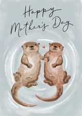 Cute Mother's Day Card - Otter - Traditional created by Making Meadows Ltd