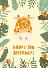 3rd Birthday Card | Giraffe Card | Animal | Kids | Children's | Gender Neutral created by Ricicle Cards