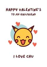Pokemon Valentine's Day Card for Girlfriend, Girl Gamer Pokemon Go Fan - Pikachu created by Lucky Jems Gifts
