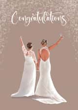 Congratulations - Wedding - Beautiful Brides - Mrs and Mrs Card created by Yamaste Art