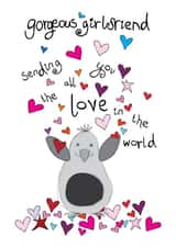 Cute Birthday Card - Gorgeous Girlfriend - Penguin created by Paperlicious