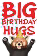 Cute red panda big birthday hugs card created by LeopardyNonsense