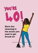 Send a funny 40th birthday card to a friend who loves her old club tunes! created by Claire.Made.This