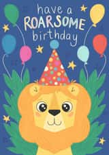 Cute Birthday Card - Kids - Roarsome Lion created by Ally Johnson
