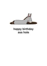 Funny Birthday Card - Asshole - Pun created by mungo and shoddy