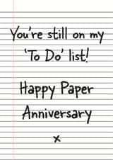 Cheeky anniversary card - First - To Do List created by Dani Verbeeten