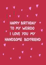 Boyfriend Birthday Card - I Love You My Handsome Boyfriend created by HCD Illustration
