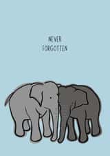 Sympathy card - Condolences - Elephants Never Forget created by FloofAndFlump Designs