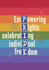 Cute Empowering Pride Crossword rainbow design - Celebrating individual Love created by Quitting Hollywood