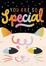 Cute Colorful Card For Significant Other - Rainbow Cat - You Are So Special created by Paola Locks