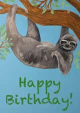 Cute and Humorous Sloth Birthday Card for Family Member or Friend. created by Designs by Vivi